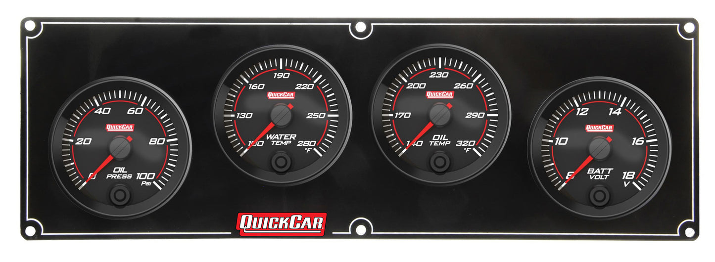 Quickcar Racing Products Redline 4 Gauge Panel OP/WT/OT/Volt MPN QRP69-4027