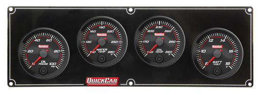 Quickcar Racing Products Redline 4 Gauge Panel OP/WT/OT/Volt MPN QRP69-4027