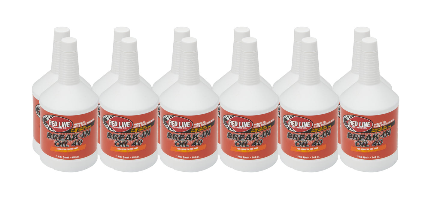 Redline Oil Break In Oil 40W Case 12 x 1 Quart Bottles MPN RED16024
