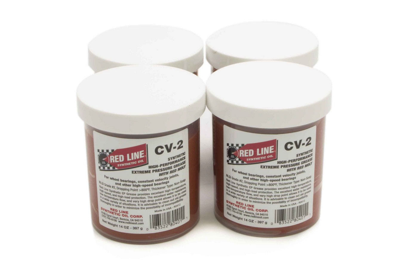 REDLINE OIL  CV-2 Synthetic Grease Case/4-14oz Jars   RED80421