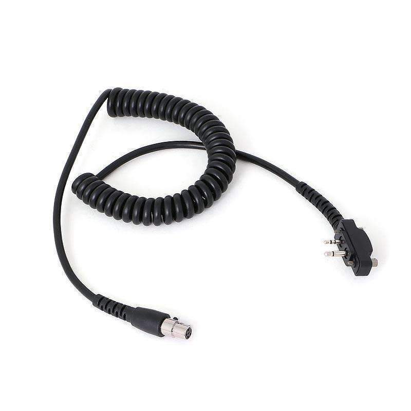 RUGGED RADIOS  Cord Coiled Headset to Radio ICOM Bolt-On 2 Pin  RGRCC-ICOM-B