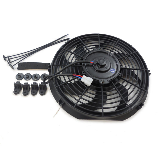 RACING POWER CO-PACKAGED  10In Electric Cooling F an 12V Curved Blades   RPCR1009