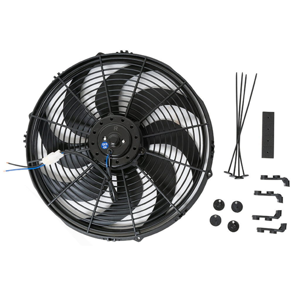 RACING POWER CO-PACKAGED  14In Electric Cooling F an 12V Curved Blades   RPCR1014