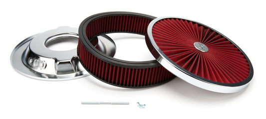 RACING POWER CO-PACKAGED  14in X 3in Super Flow Air Cleaner Chrome/Red  RPCR2236
