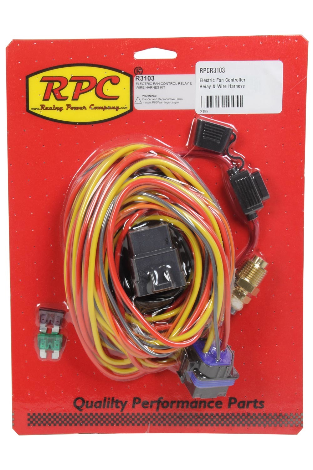 RACING POWER CO-PACKAGED  Electric Fan Controller Relay & Wire Harness   RPCR3103