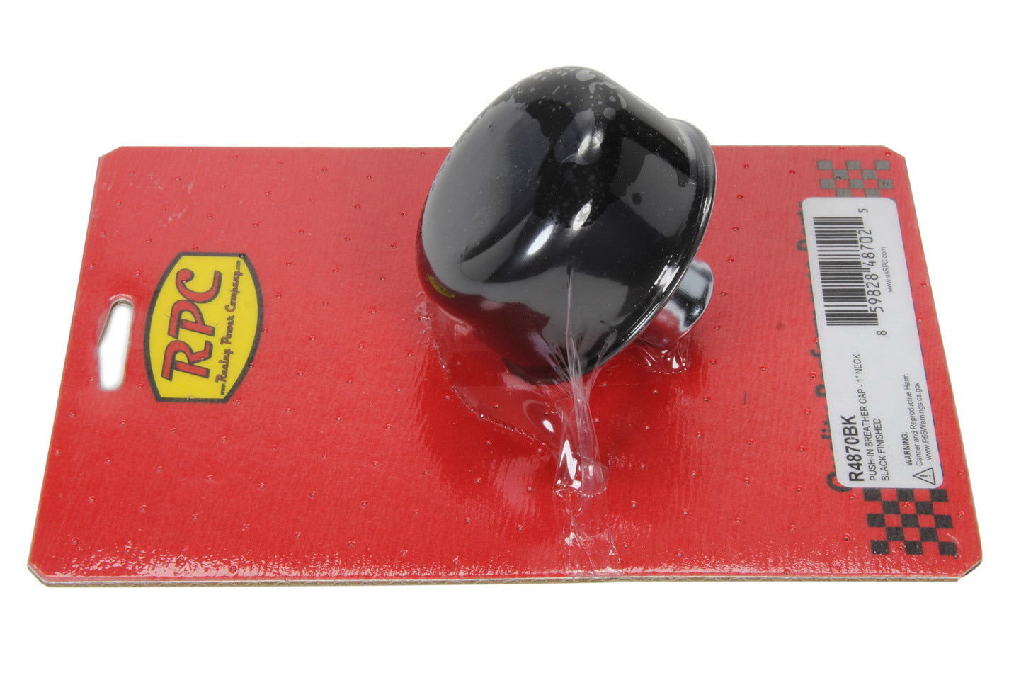 RACING POWER CO-PACKAGED  Push-In Breather Cap - Black Each   RPCR4870BK