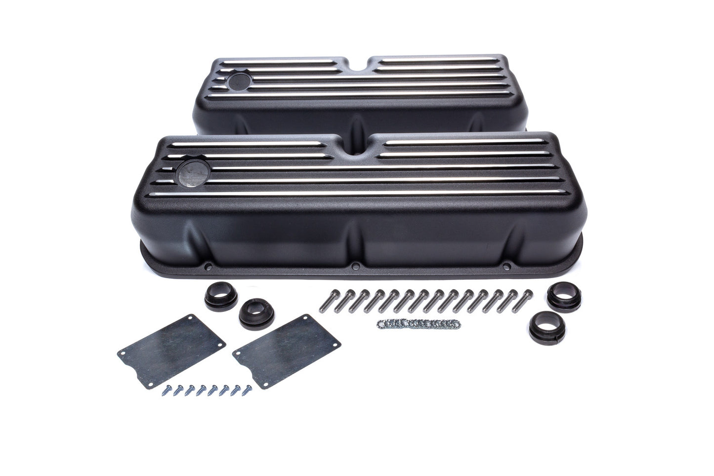 RACING POWER CO-PACKAGED  Black Aluminim Valve Covers Ford SBF Tall  RPCR6175BK