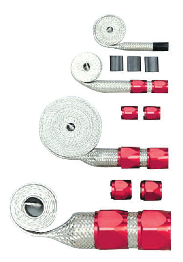 RACING POWER CO-PACKAGED  Red Braided Hose Sleevin g Kit   RPCR6676