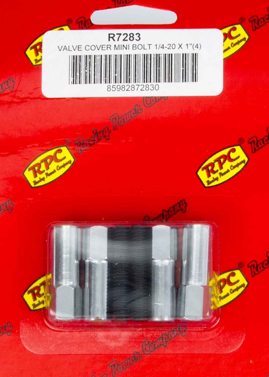 RACING POWER CO-PACKAGED  Chrome V/C Mini Bolt (4) 1 3/8in x 1/4-20 Thread   RPCR7283