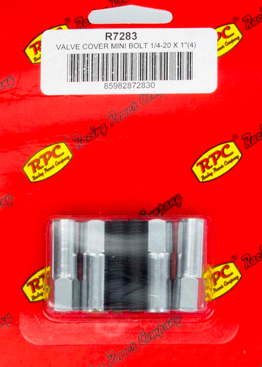 RACING POWER CO-PACKAGED  Chrome V/C Mini Bolt (4) 1 3/8in x 1/4-20 Thread   RPCR7283