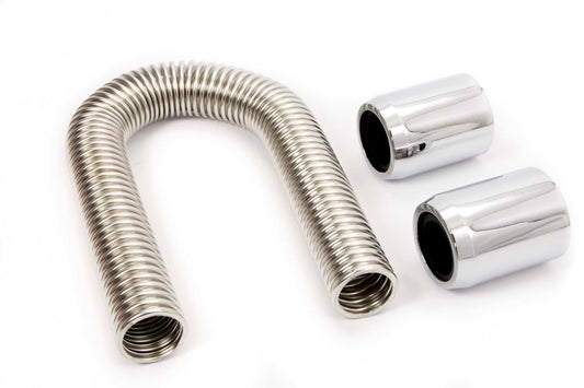 Racing Power Co-Packaged 12in Stainless Hose Kit w/Chrome ends MPN RPCR7302