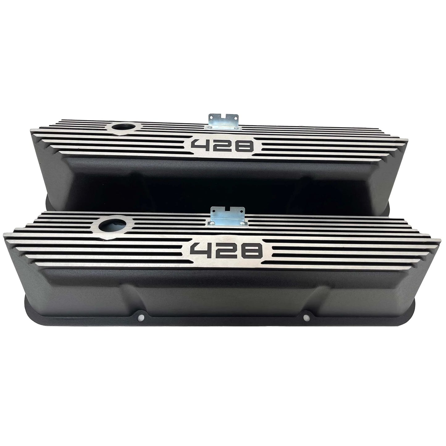 RACING POWER CO-PACKAGED  Valve Covers Aluminum Tall Ford 428 CID Logo   RPCR7683BK