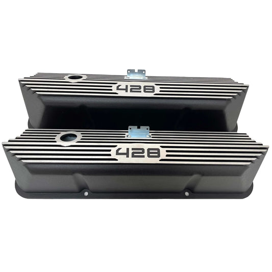 RACING POWER CO-PACKAGED  Valve Covers Aluminum Tall Ford 428 CID Logo   RPCR7683BK