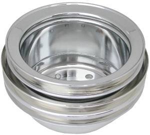 Racing Power Co-Packaged Ford 289 Triple Groove Crankshaft Pulley Chrome MPN RPCR8972 For Ford
