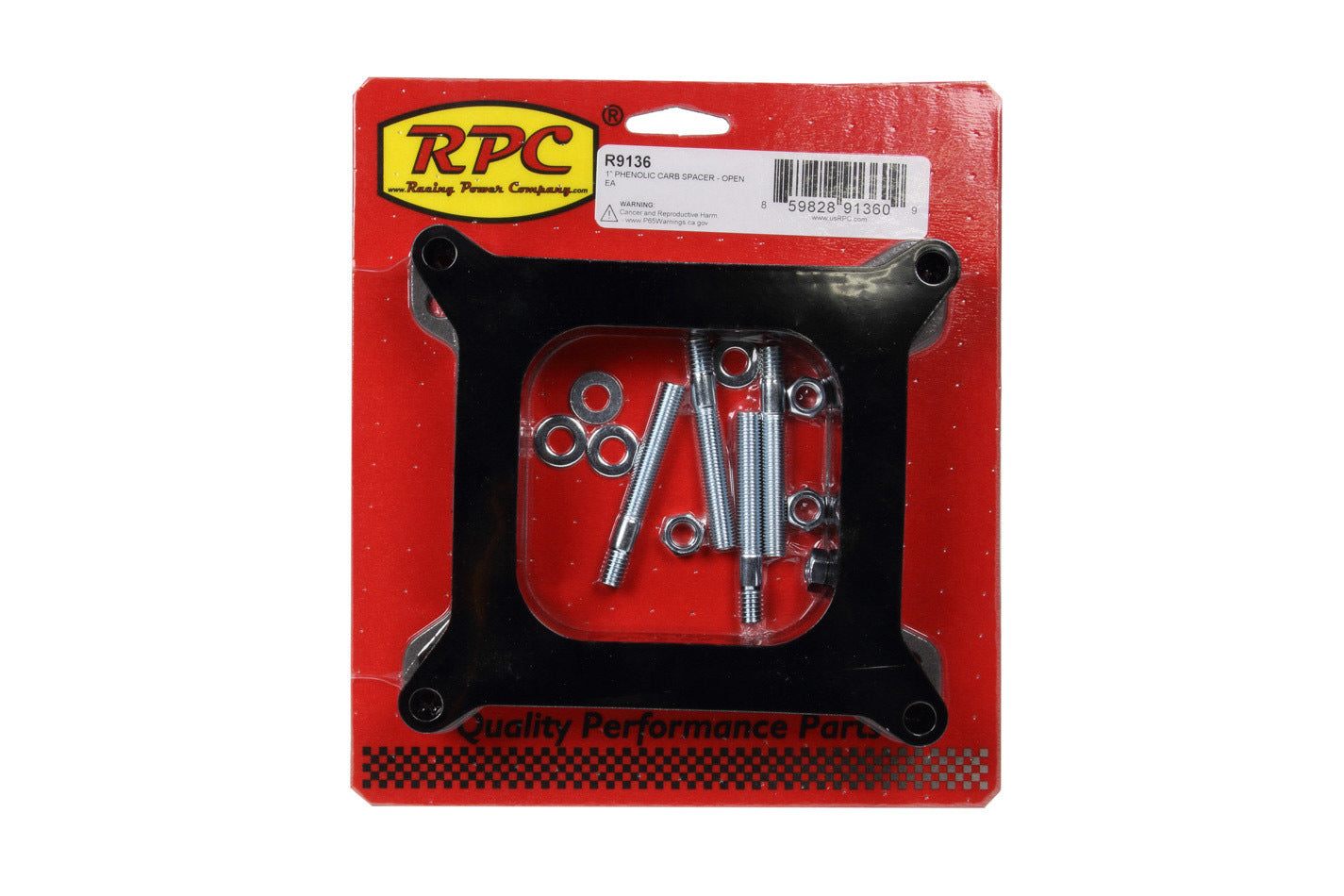 RACING POWER CO-PACKAGED  1In Phenolic Carb Space r - Open   RPCR9136