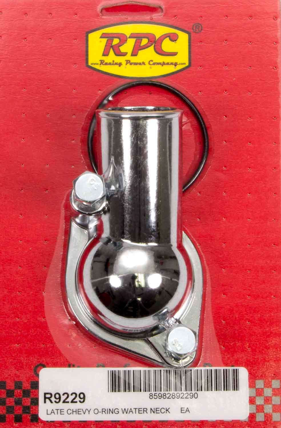 RACING POWER CO-PACKAGED  66-75 Chevy V8 Steel Water Neck Chrome   RPCR9229