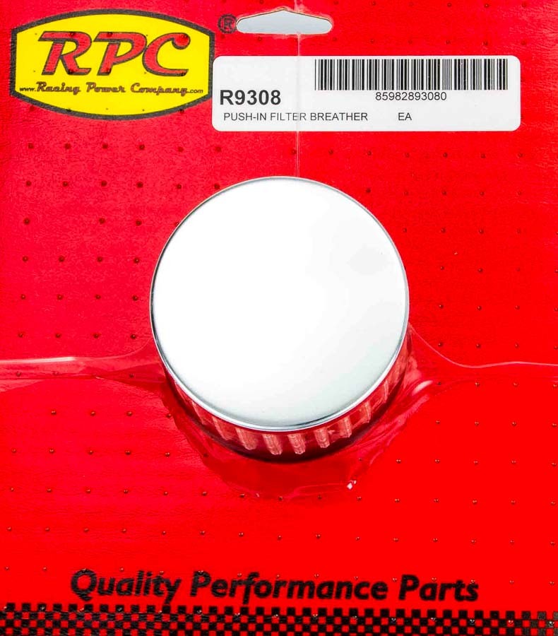 RACING POWER CO-PACKAGED  Chrome Push In Breather w/o Shield 3in Tall Each   RPCR9308