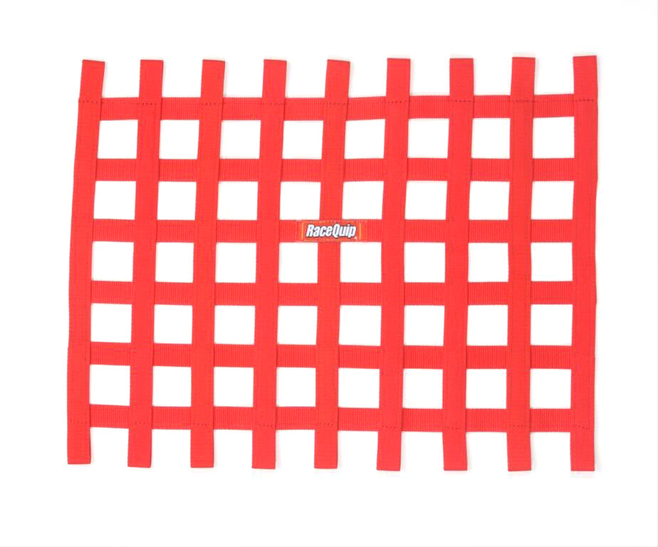 RACEQUIP  Ribbon Window Net Red Non-SFI   RQP721015