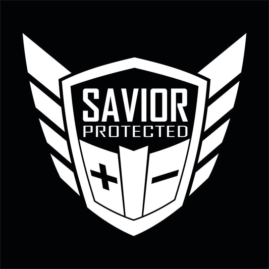 Savior Products  Savior Window Decal Each White   SAVSAVIOR-DECAL-W