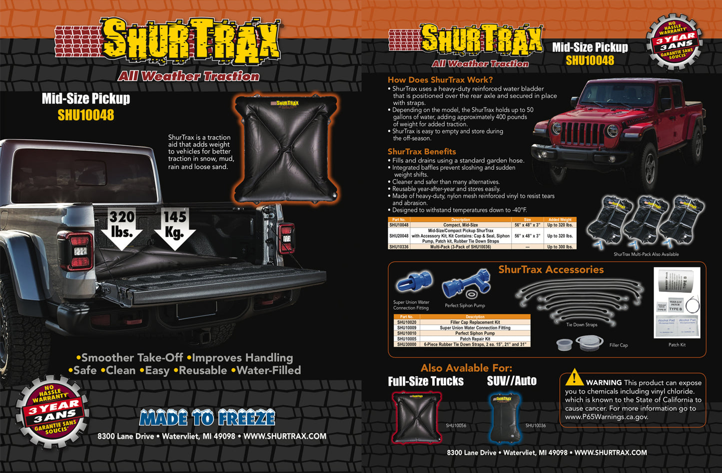 SHURTRAX  Mid-Size Pick-Up Sell Sheet   SHU102
