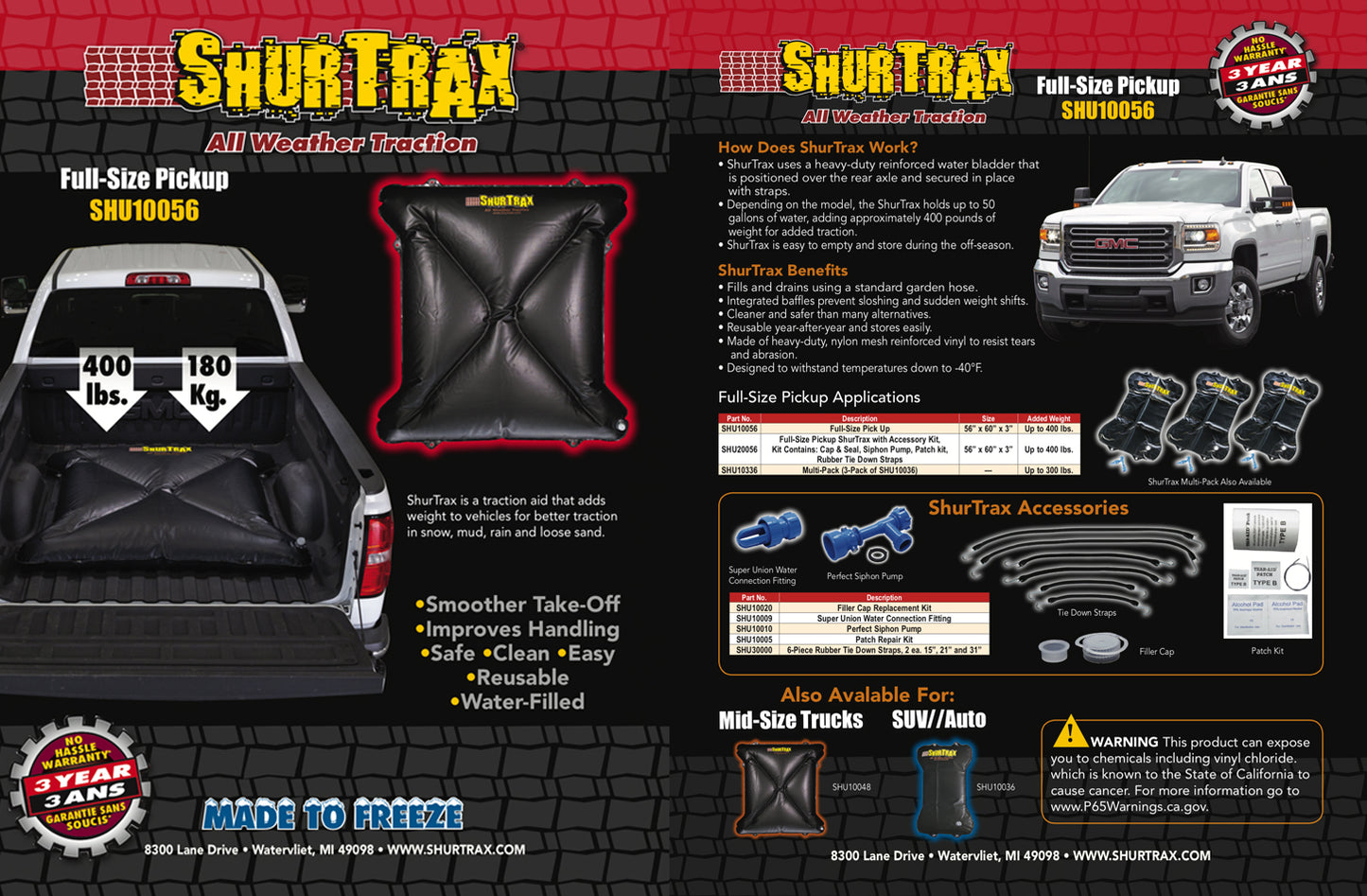 SHURTRAX  Full-Size Pick-UP Sell Sheet   SHU103