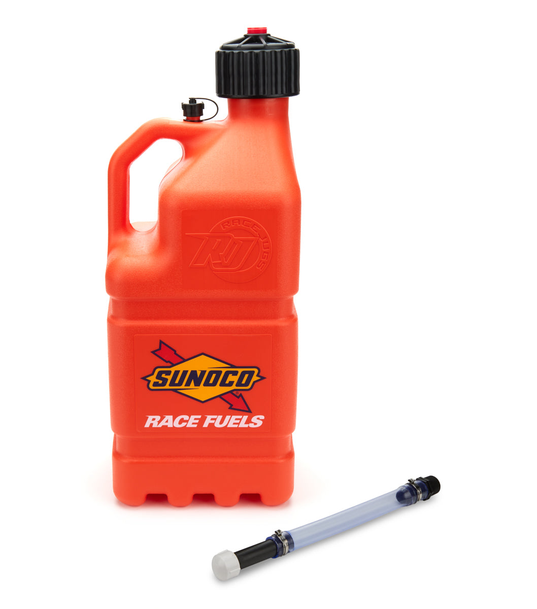SUNOCO RACE JUGS  Orange Sunoco Race Jug GEN 3 w/Filler Hose   SRJR7500ORHOSE