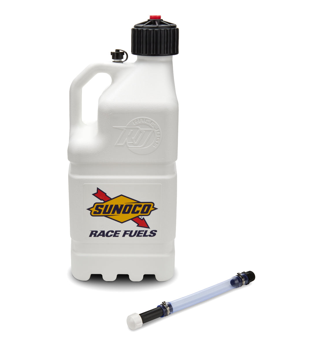 SUNOCO RACE JUGS  White Sunoco Race Jug GEN 3 w/Filler Hose   SRJR7500WHHOSE
