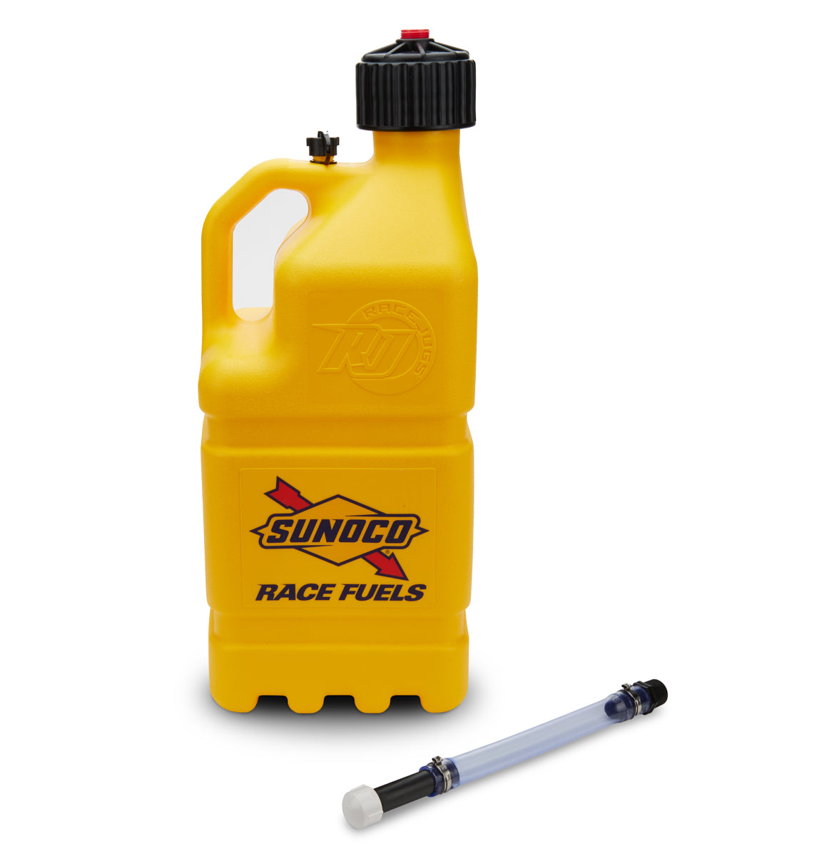 SUNOCO RACE JUGS  Yellow Sunoco Race Jug GEN 3 w/Filler Hose   SRJR7500YLHOSE
