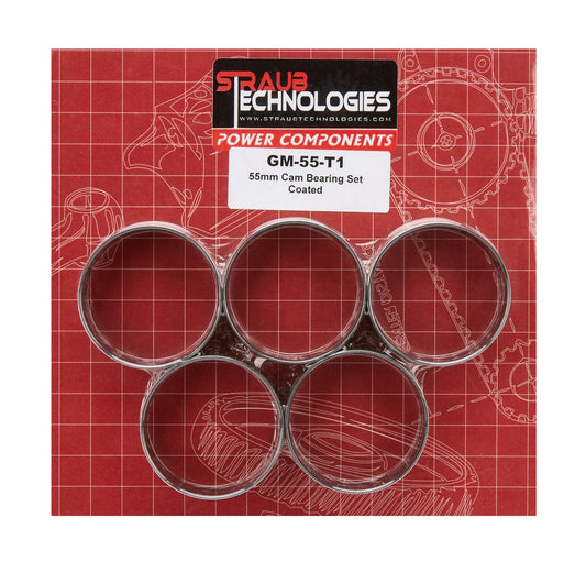 Straub Technologies Inc. 55mm Babbit Cam Bearing Set -Coated w/1 Hole MPN STTSTRGM-55-T1 For GM LS-Series