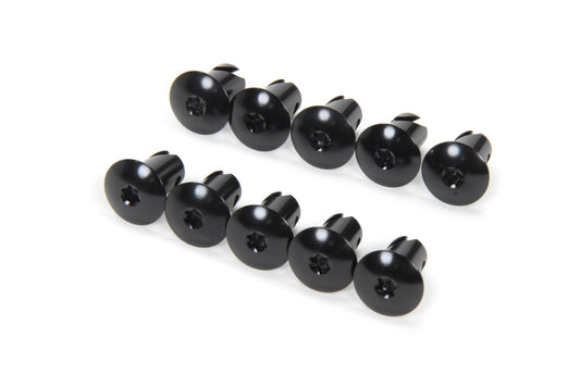 TRIPLE X RACE COMPONENTS  Torx Head Button Alum .550 Long Black 10pk   TXRCH-4418BLK-10