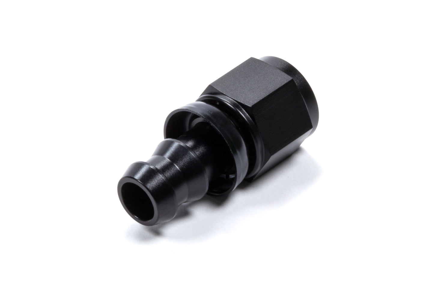 TRIPLE X RACE COMPONENTS  #6 Straight Hose End Push Lock   TXRHF-10006-BLK