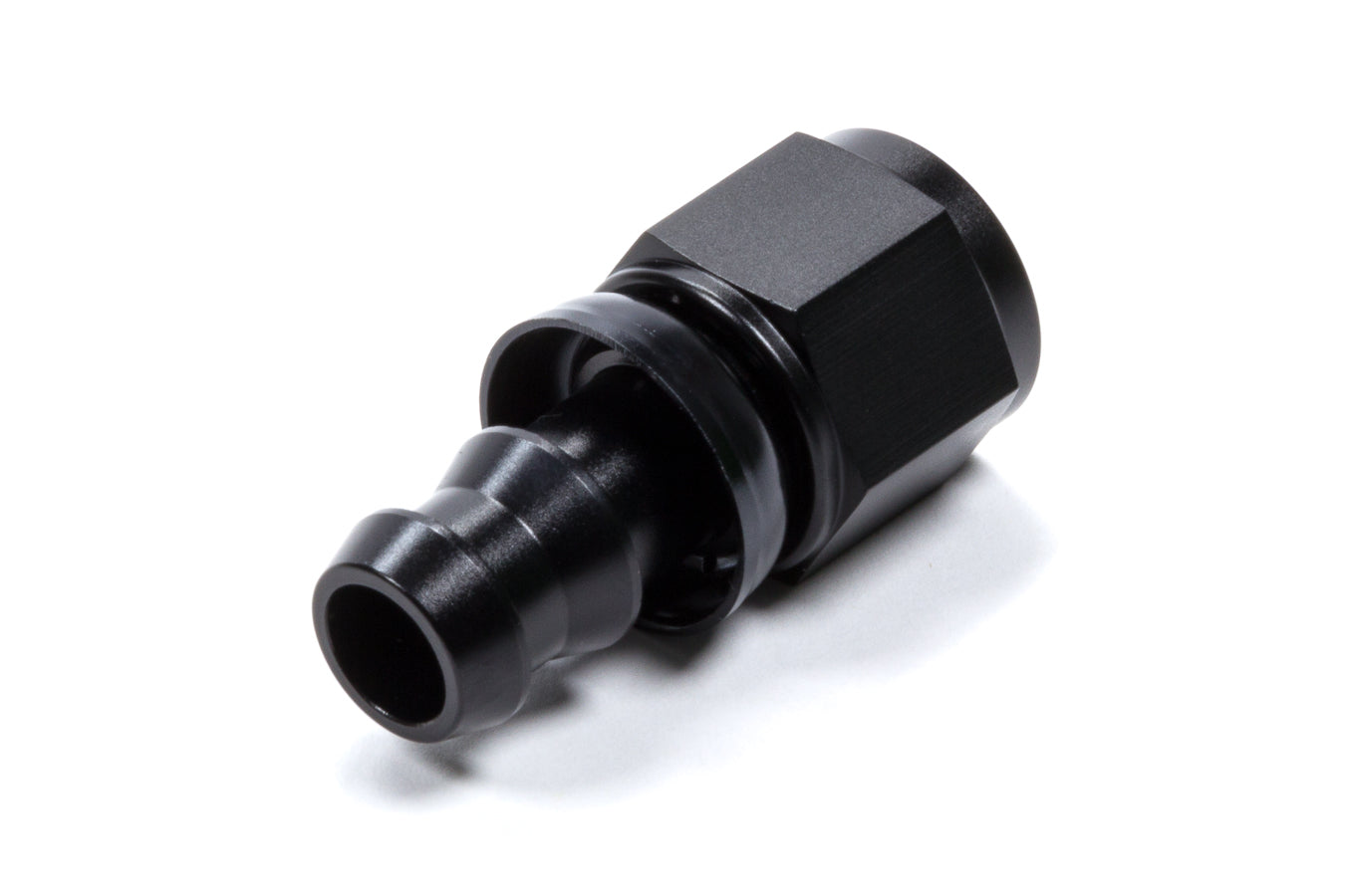 TRIPLE X RACE COMPONENTS  #8 Straight Hose End Push Lock   TXRHF-10008-BLK