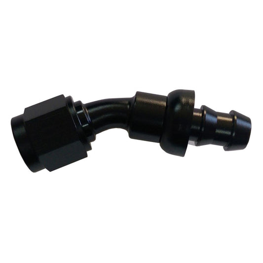 Triple X Race Components #6 30 Degree Hose End Push Lock MPN TXRHF-13006-BLK
