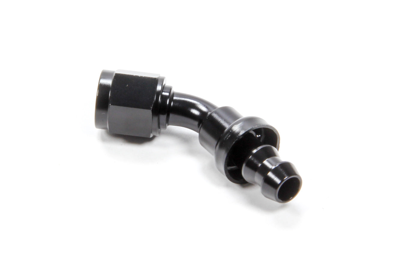 TRIPLE X RACE COMPONENTS  #6 45 Degree Hose End Push Lock   TXRHF-14506-BLK