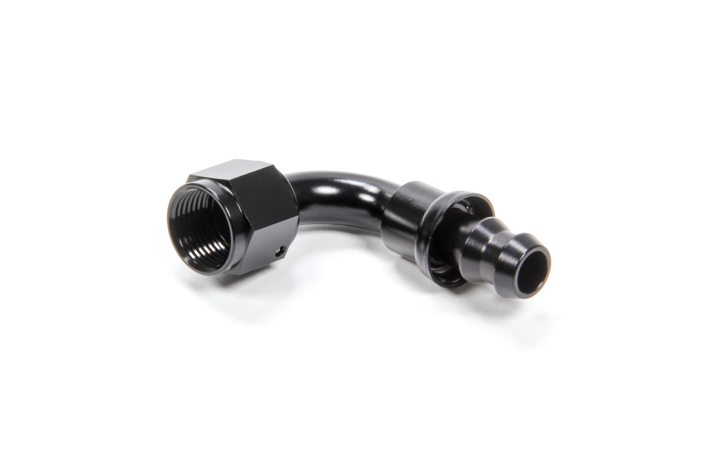 TRIPLE X RACE COMPONENTS  #6 90 Degree Hose End Push Lock   TXRHF-19006-BLK