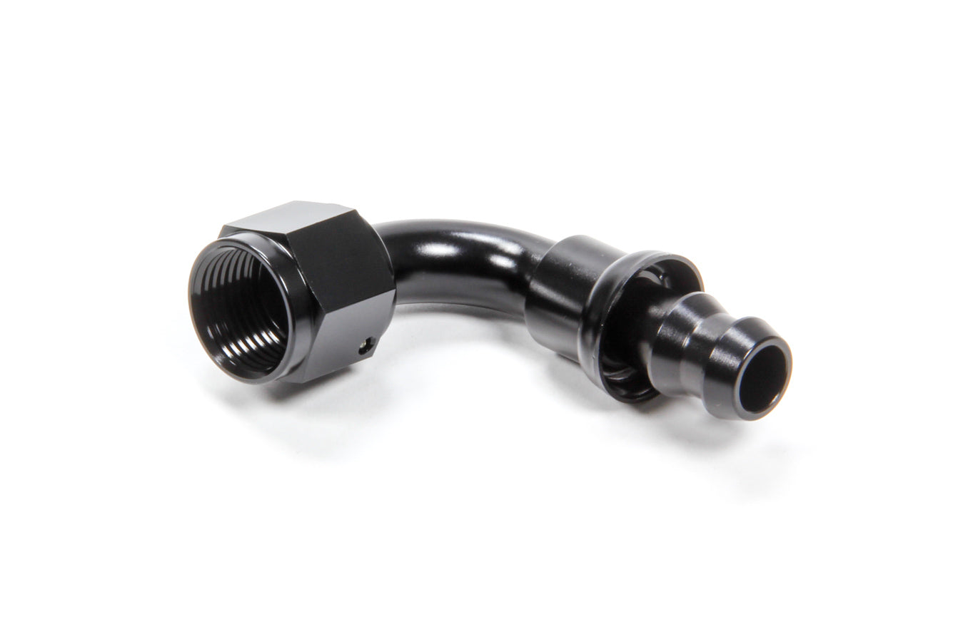 TRIPLE X RACE COMPONENTS  #8 90 Degree Hose End Push Lock   TXRHF-19008-BLK