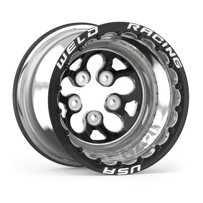 WELD RACINGWheels15x12 Blk Alpha-1 Wheel 5x4.750BP 4in BS Blk DBL