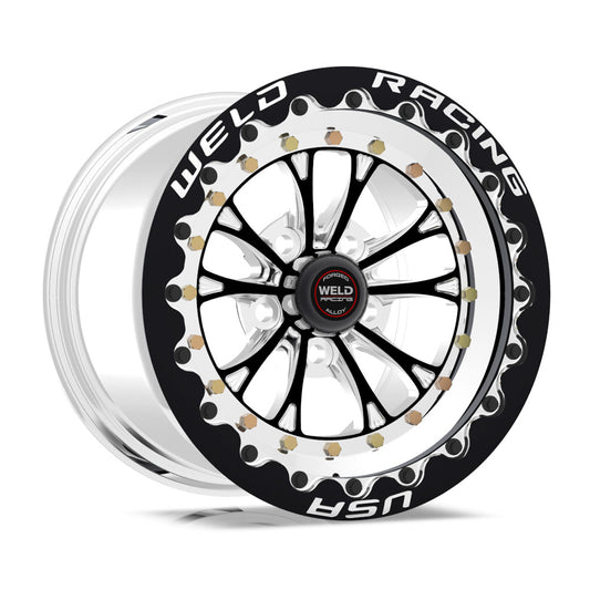 WELD RACINGWheelsV-series Drag Wheel Blk 15x12 5x4.5 BC 6.0 BS